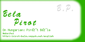 bela pirot business card